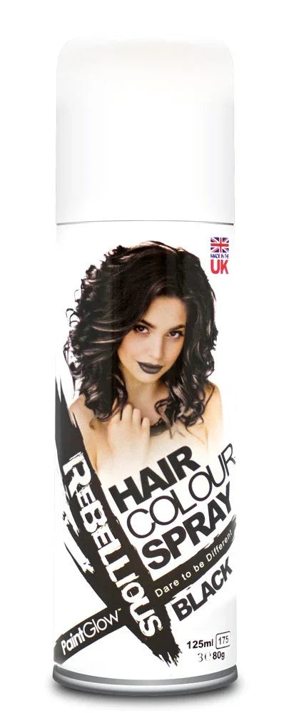 Spray para Pelo Fluorescente en Diferentes Colores Spray para Pelo EuroCarnavales Negro