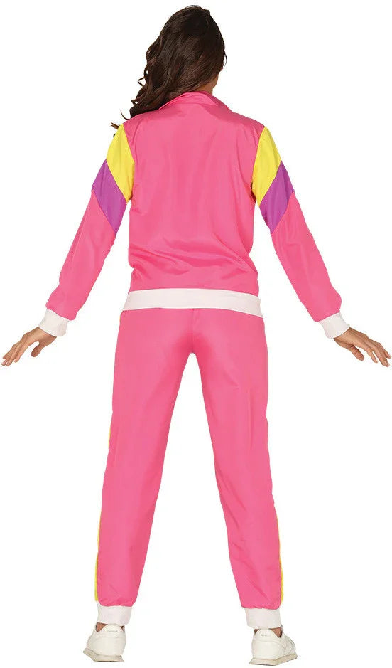 Disfraz de Chándal Ochentero Rosa para Mujer Años 80 Guirca
