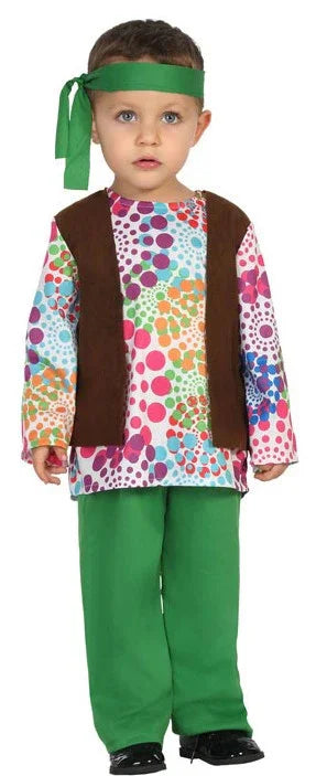 Disfraz de Niño Hippie Multicolor para Bebé Hippie Atosa