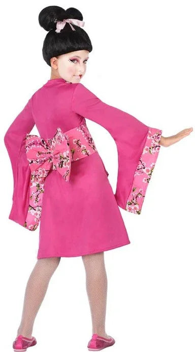 Disfraz de Geisha Japonesa Rosa para Niña Geishas Atosa