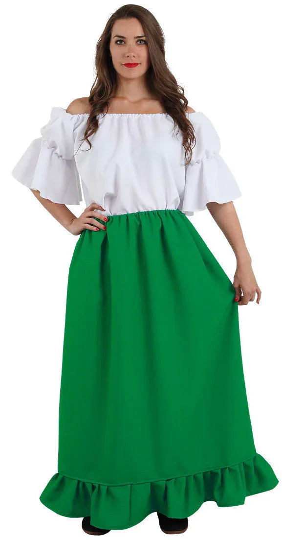 Falda Medieval Verde Claro Larga Complementos Medievales Fycar Complementos