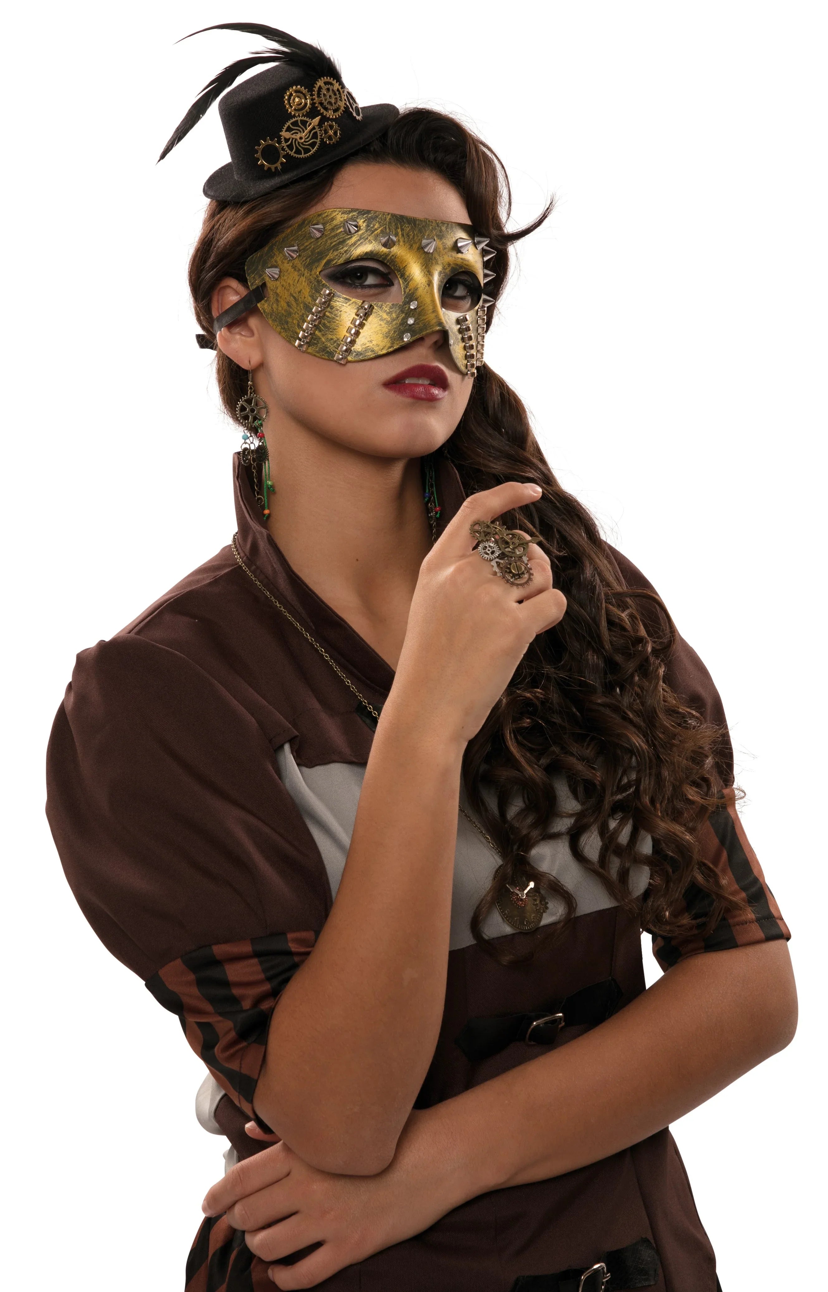 Antifaz Steampunk Dorado Decorado Steampunk EuroCarnavales