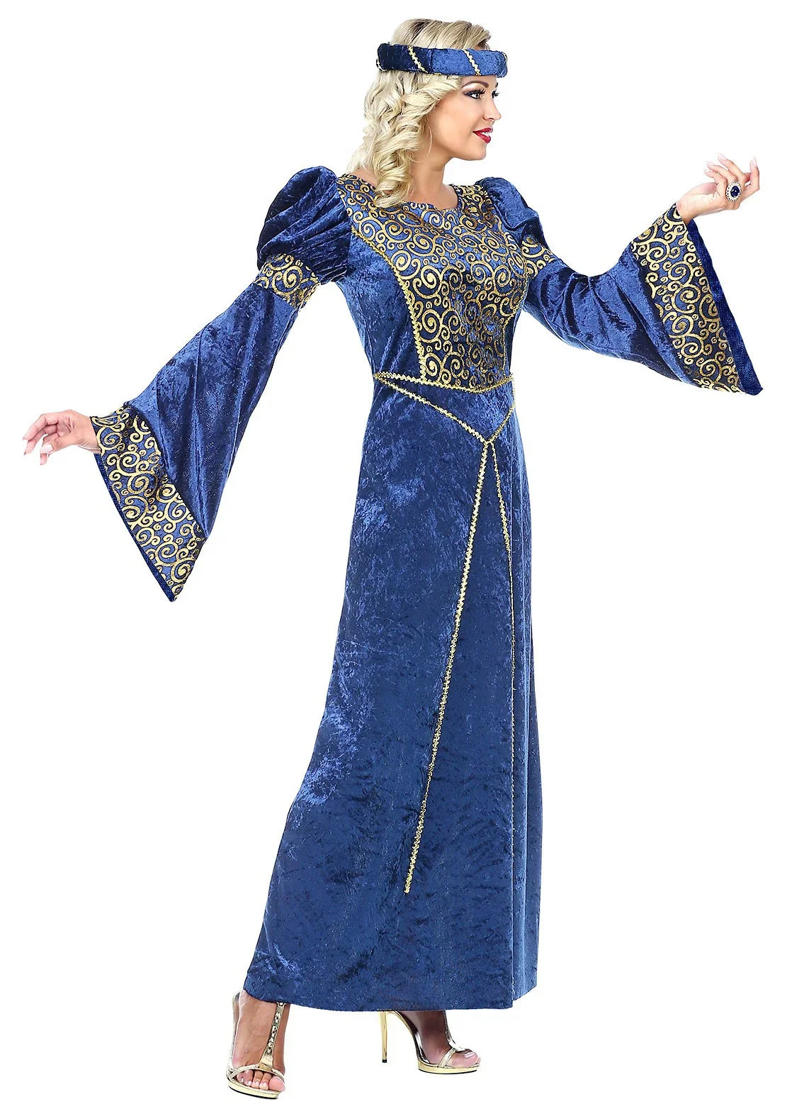 Disfraz de Noble de Corte Medieval Azul para Mujer Princesas y Damas Medievales Widmann