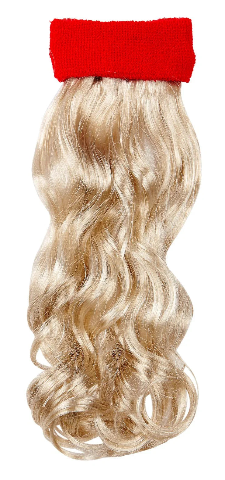 Bandana Roja Años 80 con Extensiones de Pelo Rubio Años 80 Widmann