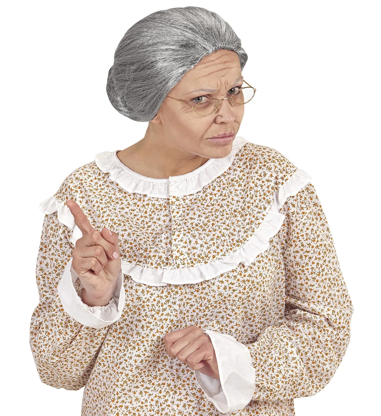 Peluca de Abuela Canosa con Moño Pelucas Canosas Widmann