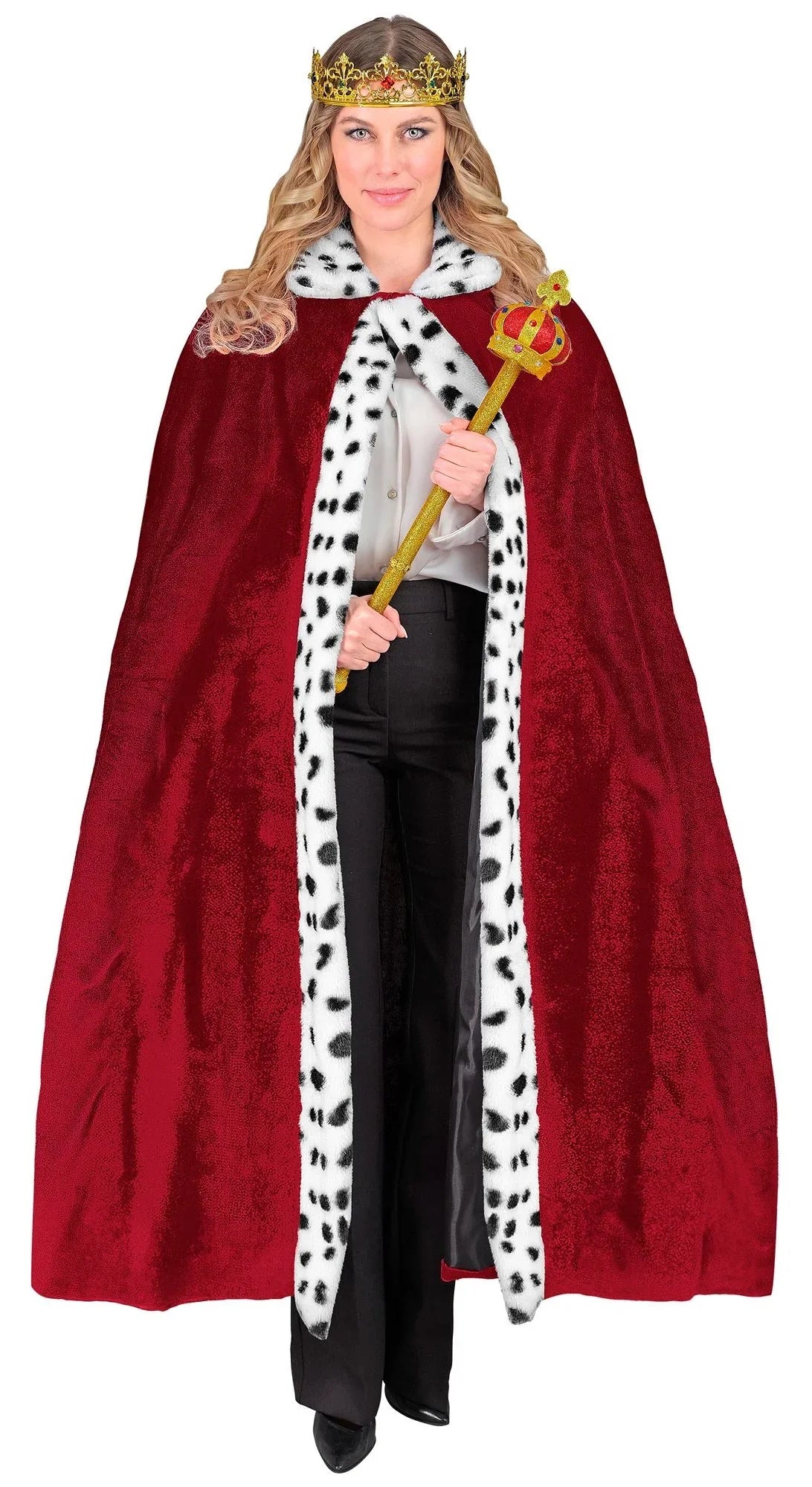 Capa de Rey Granate con Ribete de Dálmata para Adulto Capas Widmann