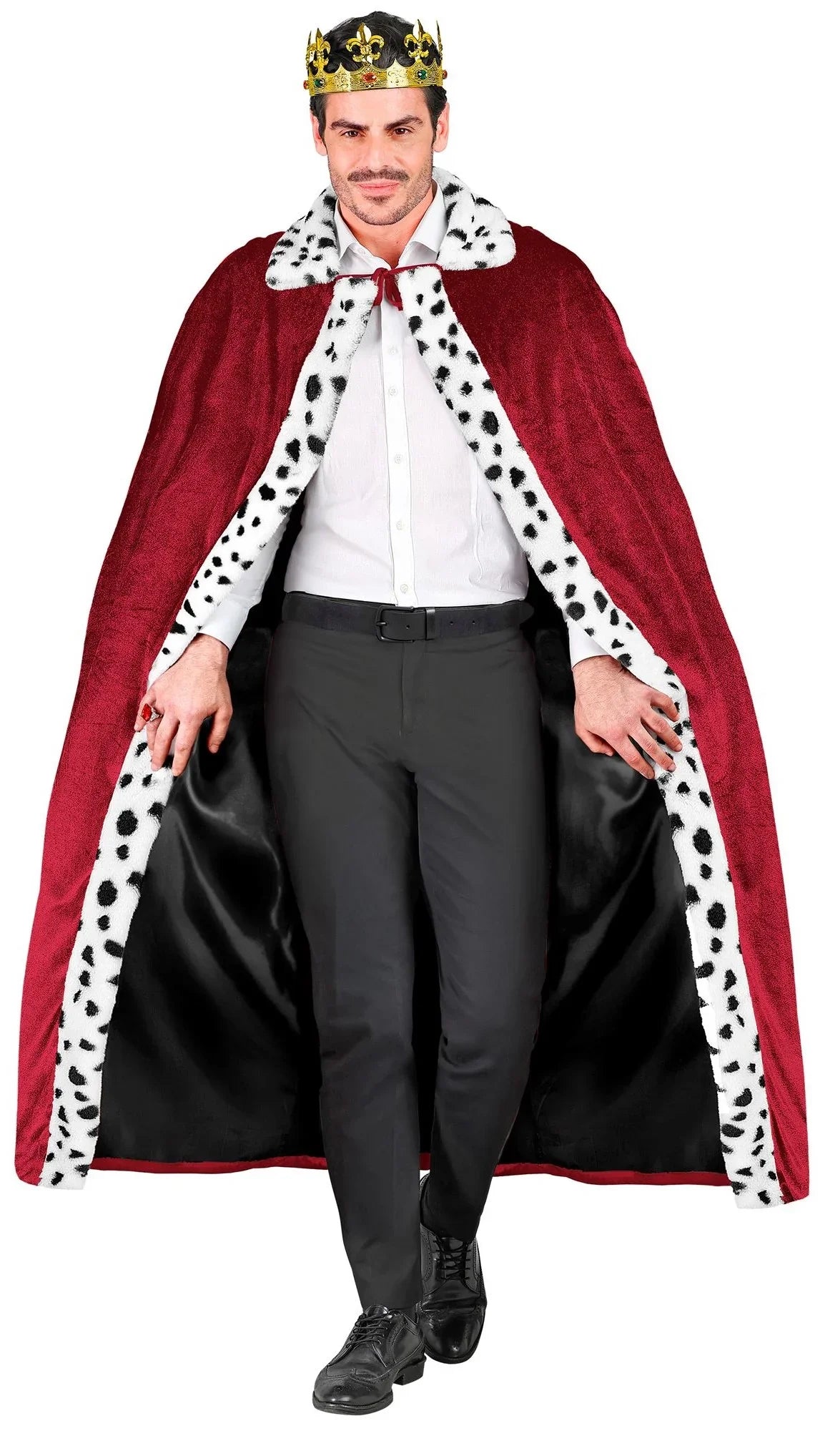 Capa de Rey Granate con Ribete de Dálmata para Adulto Capas Widmann