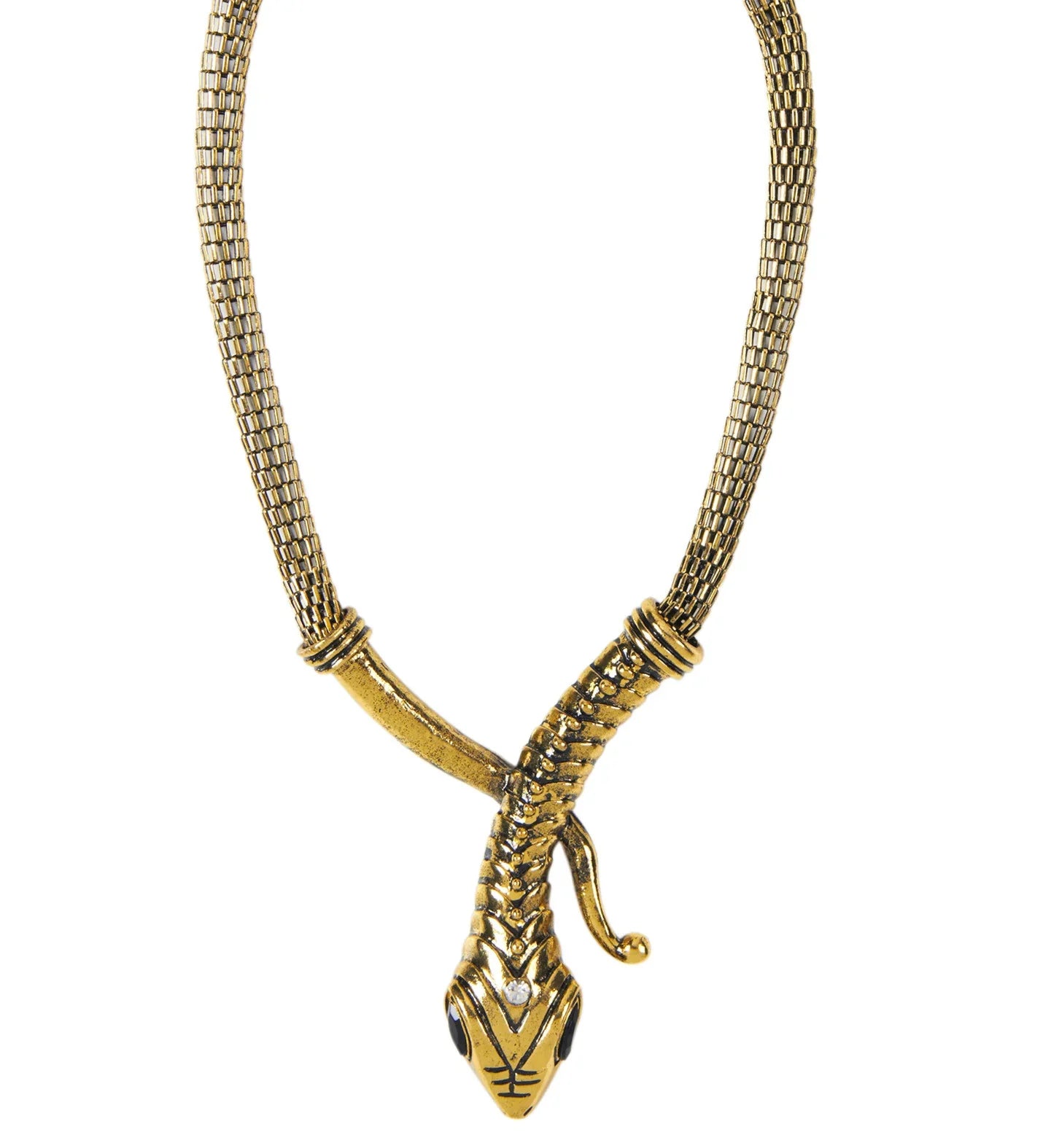 Collar de Egipcia con Forma de Serpiente Dorada Complementos Egipcios Widmann