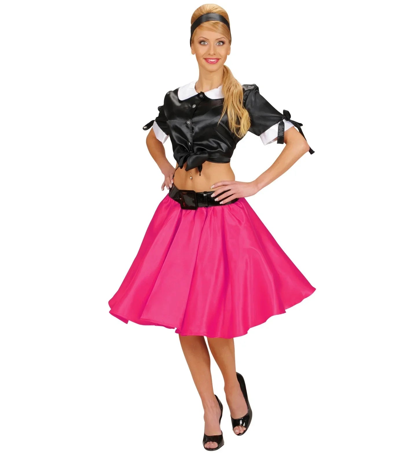 Falda Rock and Roll Rosa Años 50 con Enagua Complementos Grease Años 40 - 50 Widmann