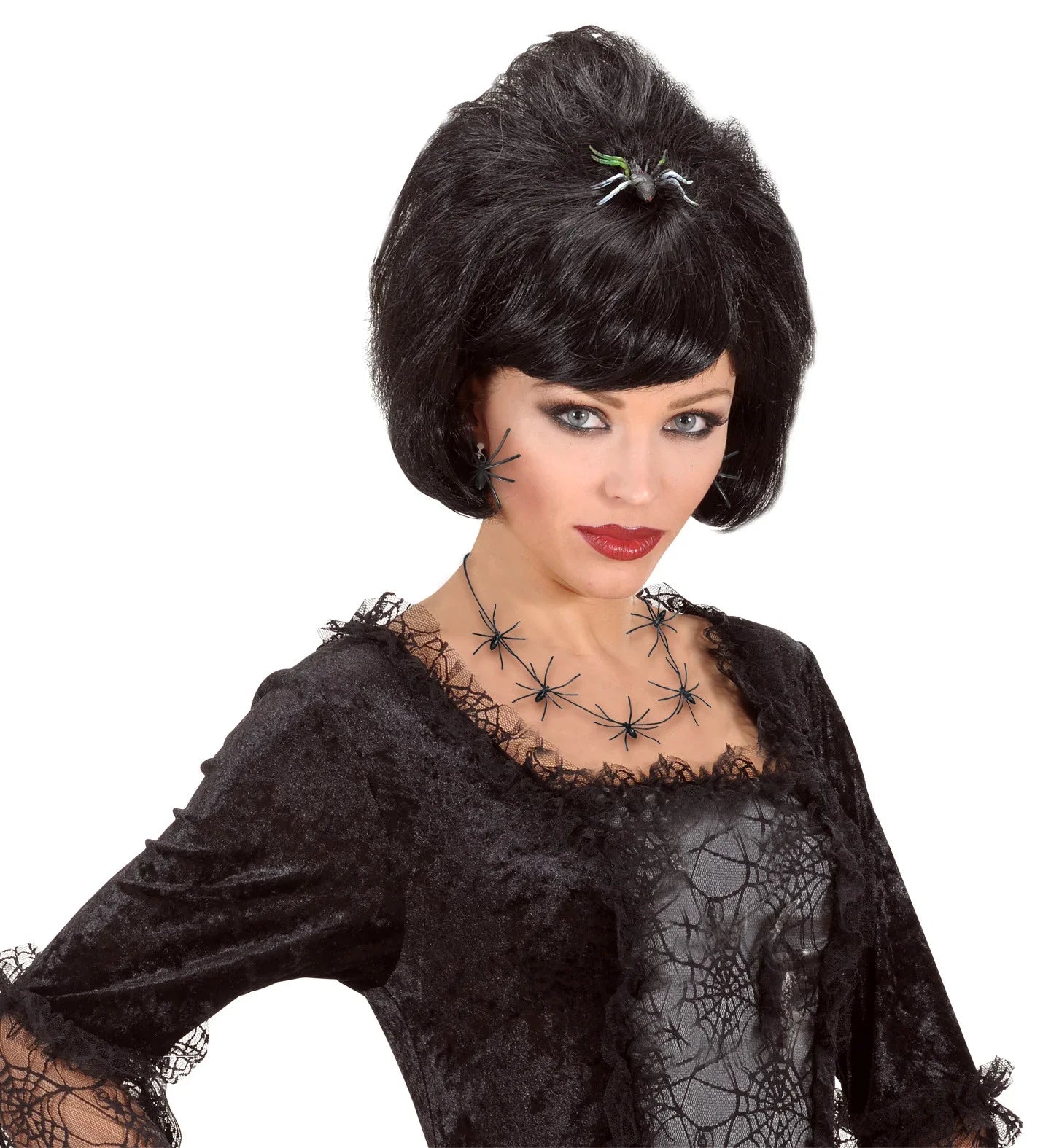 Pendientes de Araña Negra Accesorios Halloween Widmann