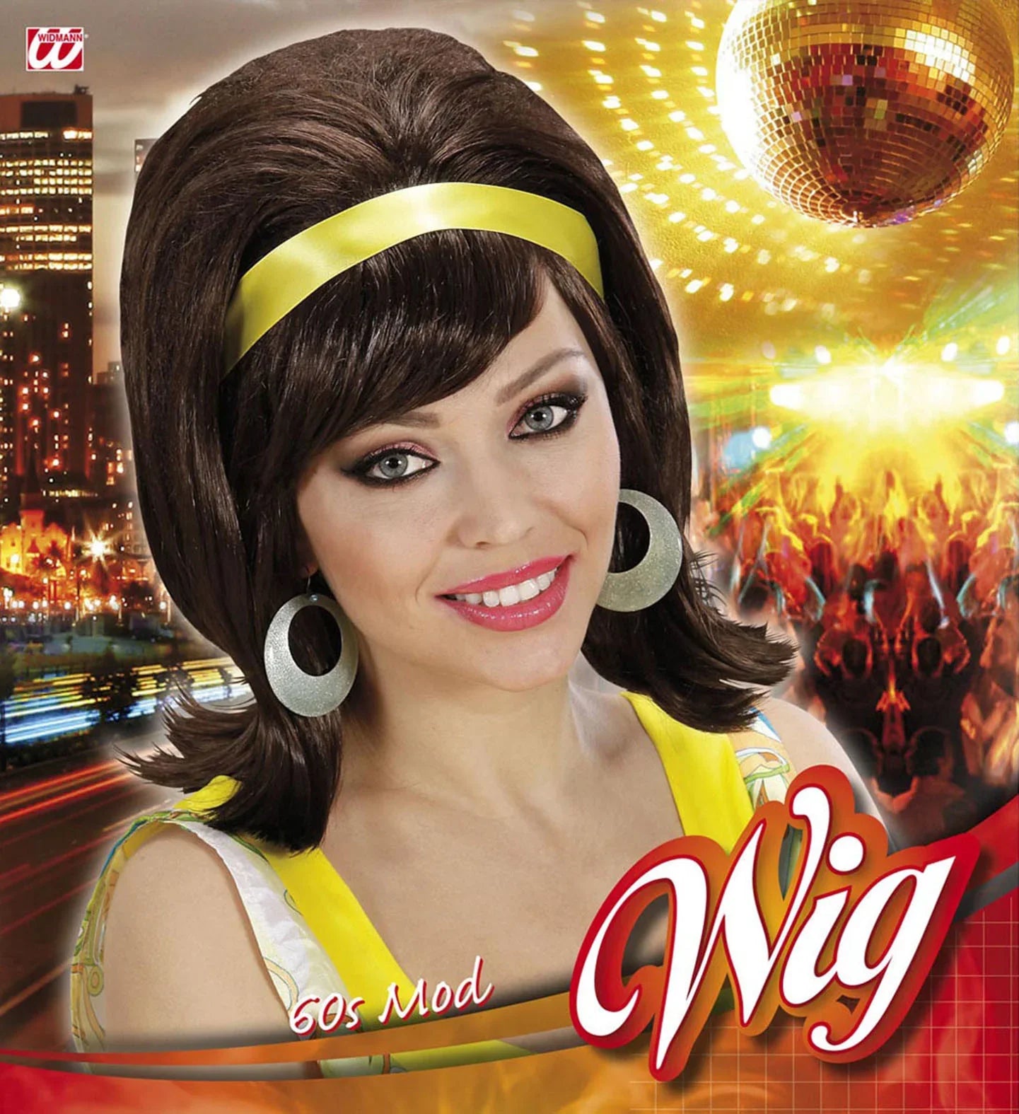 Peluca Mod Años 60 Castaña para Mujer Años 60 Widmann