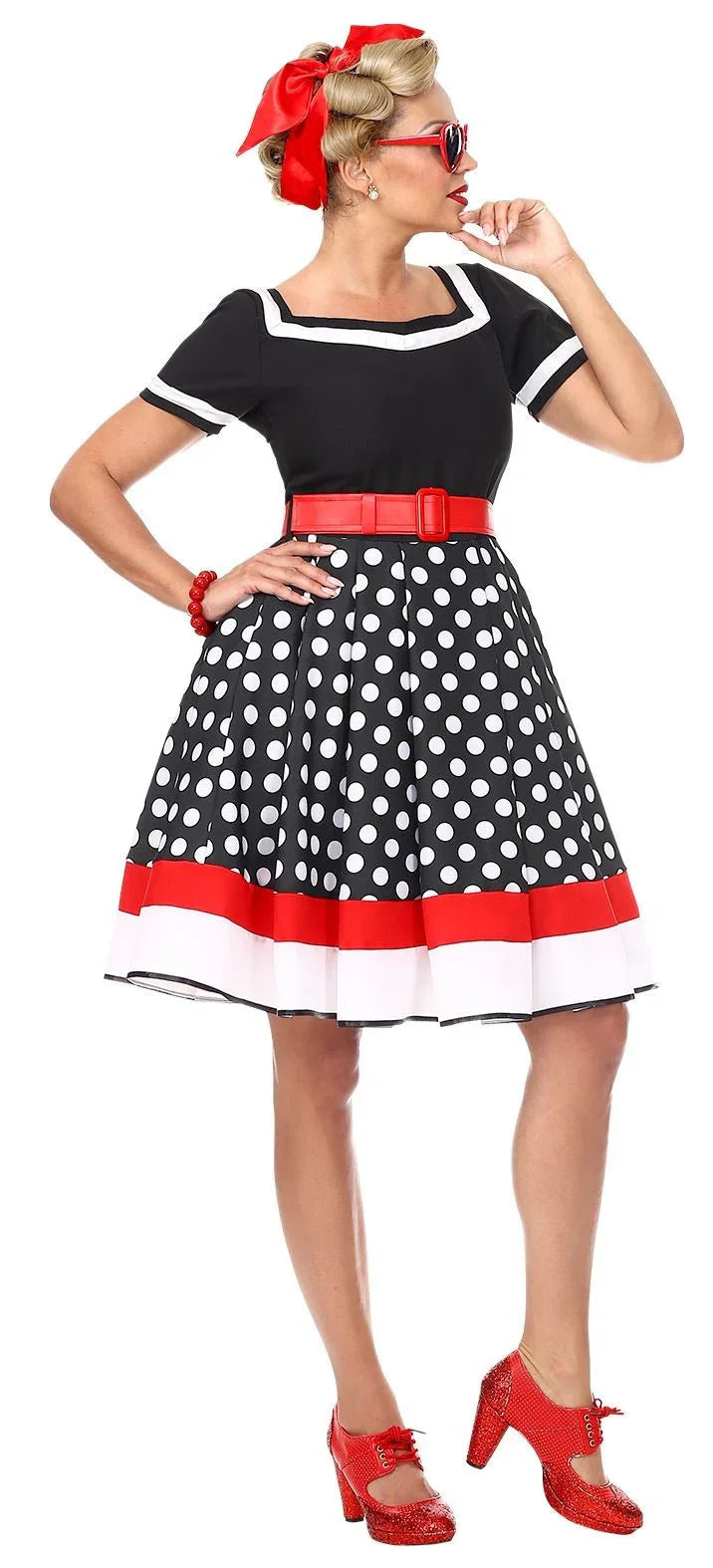 Disfraz de Chica Años 50 con Lunares para Mujer Grease y Años 40 - 50 Widmann