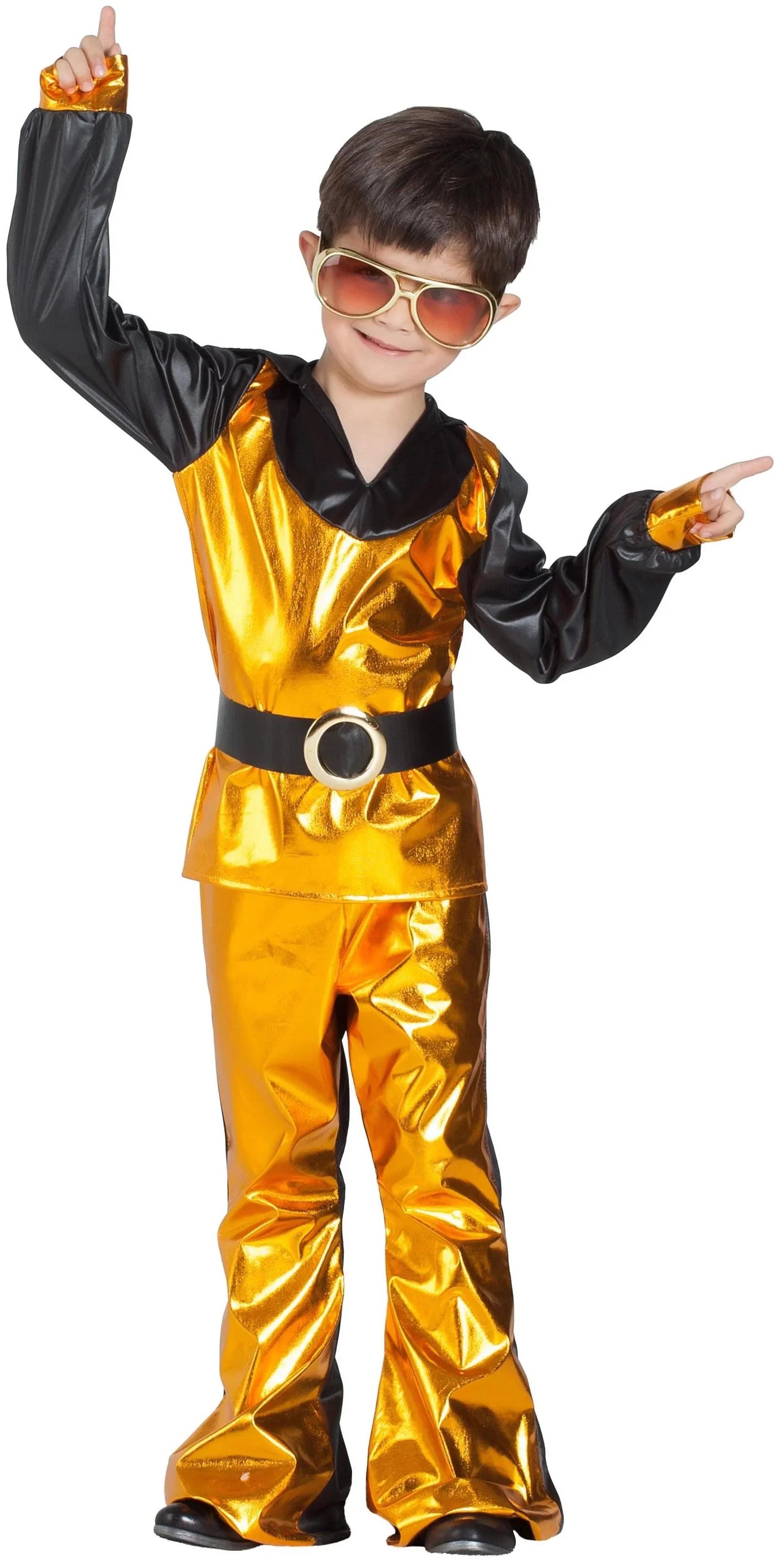 Disfraz Disco Dorado para Niño Discotequeros Kimokawaii
