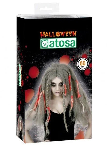 Peluca de Zombi Gris de Melena Larga Accesorios Halloween Atosa