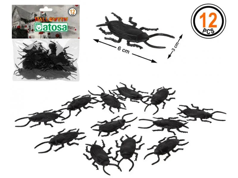 Pack de Cucarachas para Decoración de Halloween Decoración Halloween Atosa