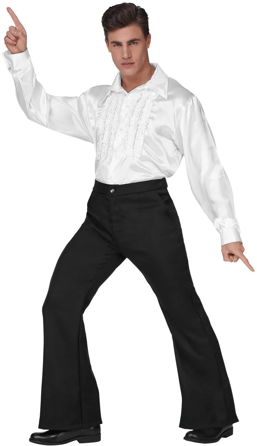 Pantalones de Campana Negros para Hombre Discotequeros Widmann