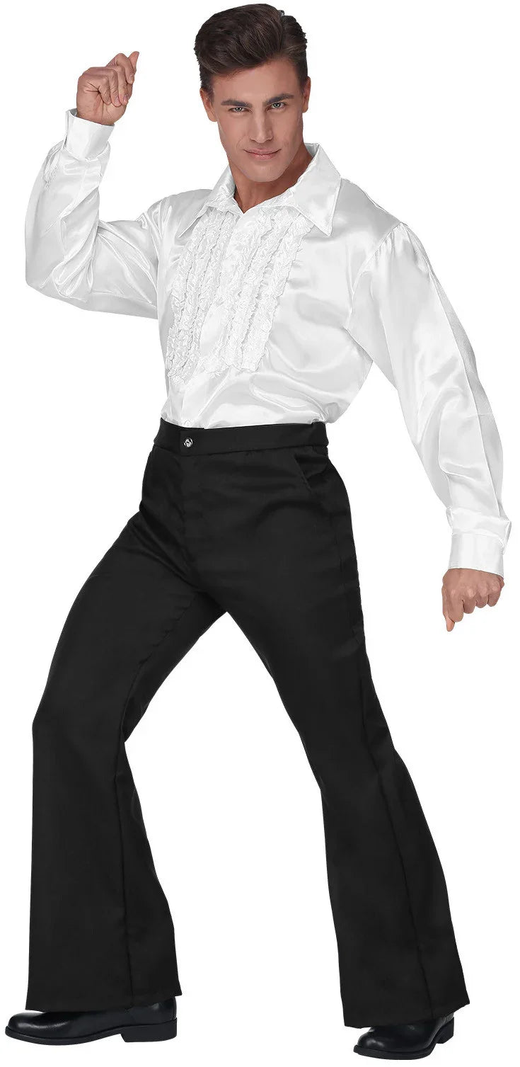 Pantalones de Campana Negros para Hombre Discotequeros Widmann