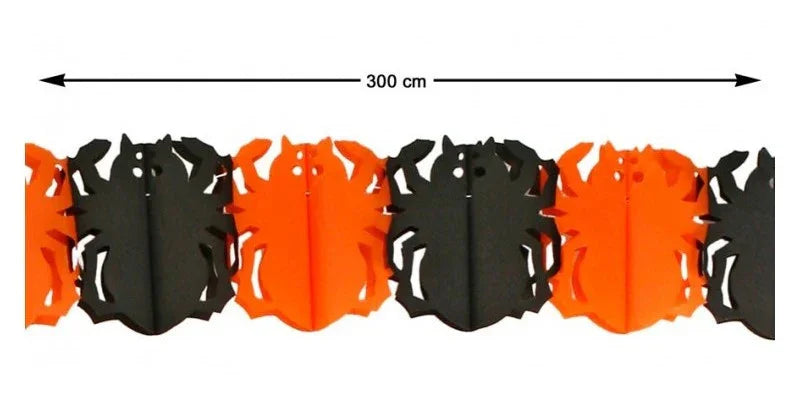 Guirnalda de Arañas Negras y Naranjas para Halloween Guirnaldas Atosa