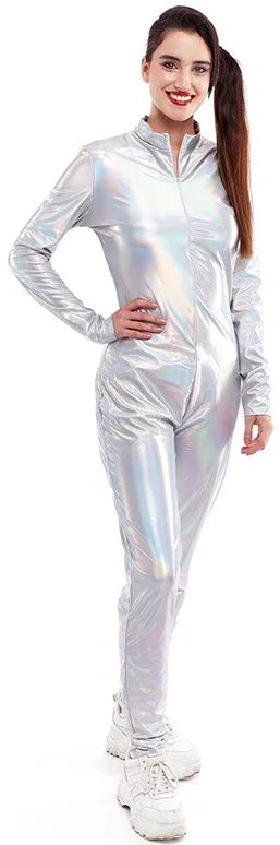 Malla de Cuerpo Entero Plateada Metalizada para Mujer Mallas y Maillots Partilandia