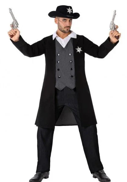 Disfraz de Sheriff Negro para Adulto Vaquero Atosa