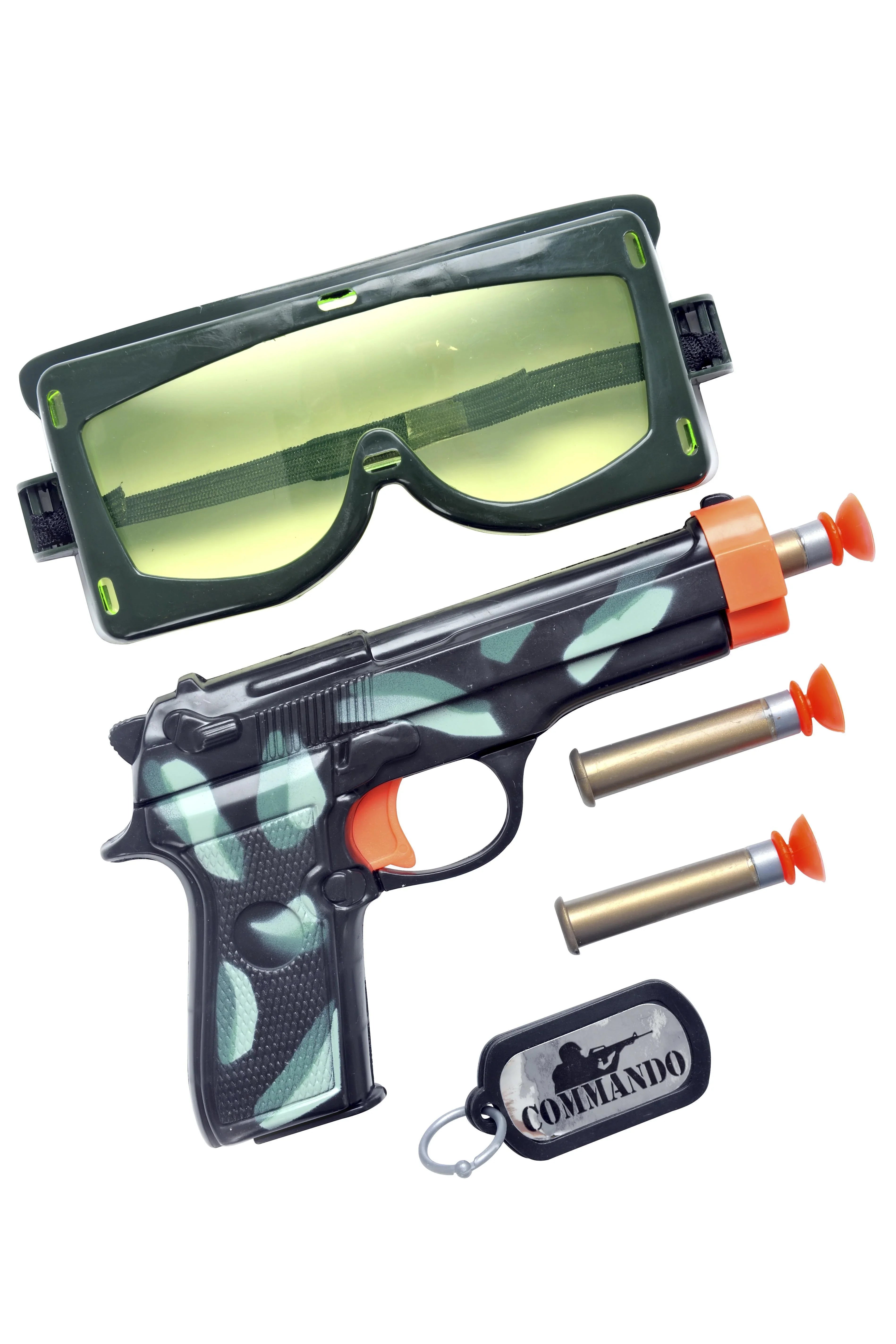 Kit de Comando Militar con Pistola, Gafas y Placa Complementos Militares Smiffys