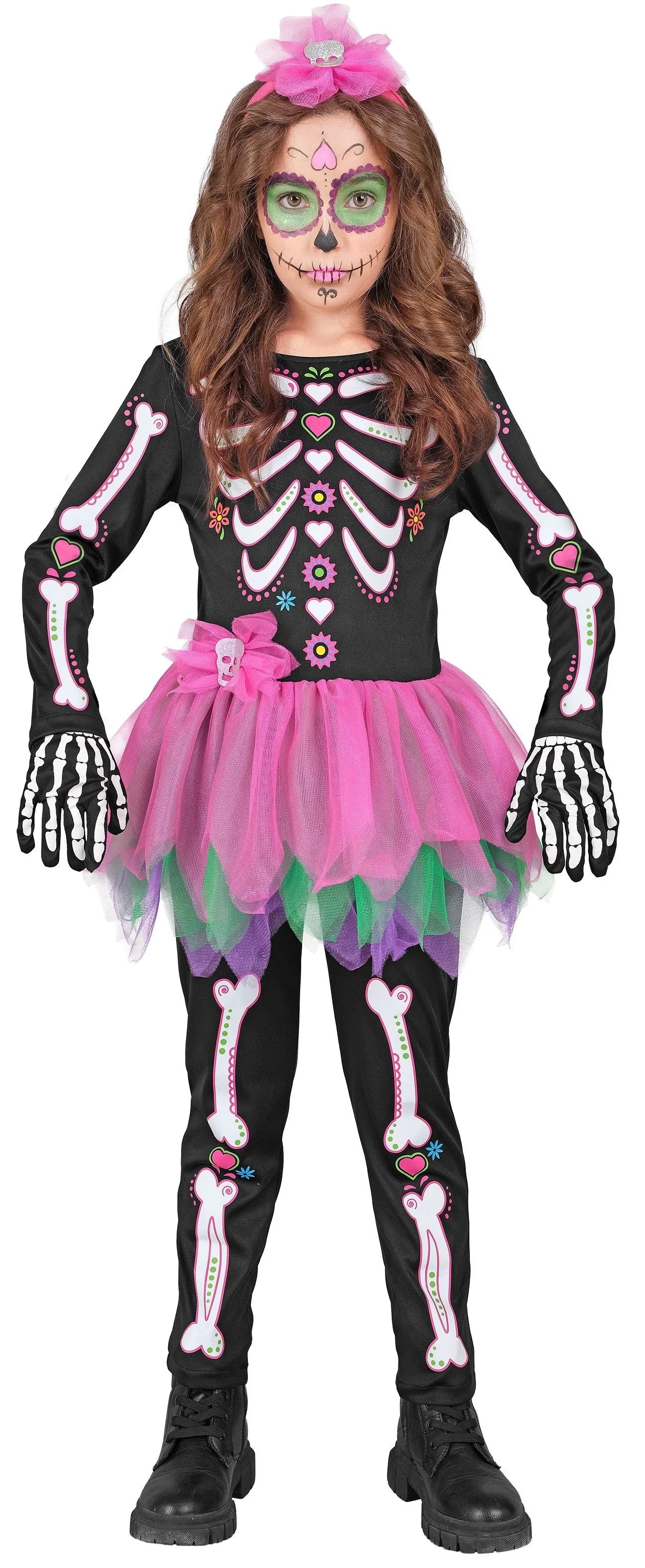 Disfraz de Esqueleto con Tutú Multicolor para Niña Esqueletos Widmann