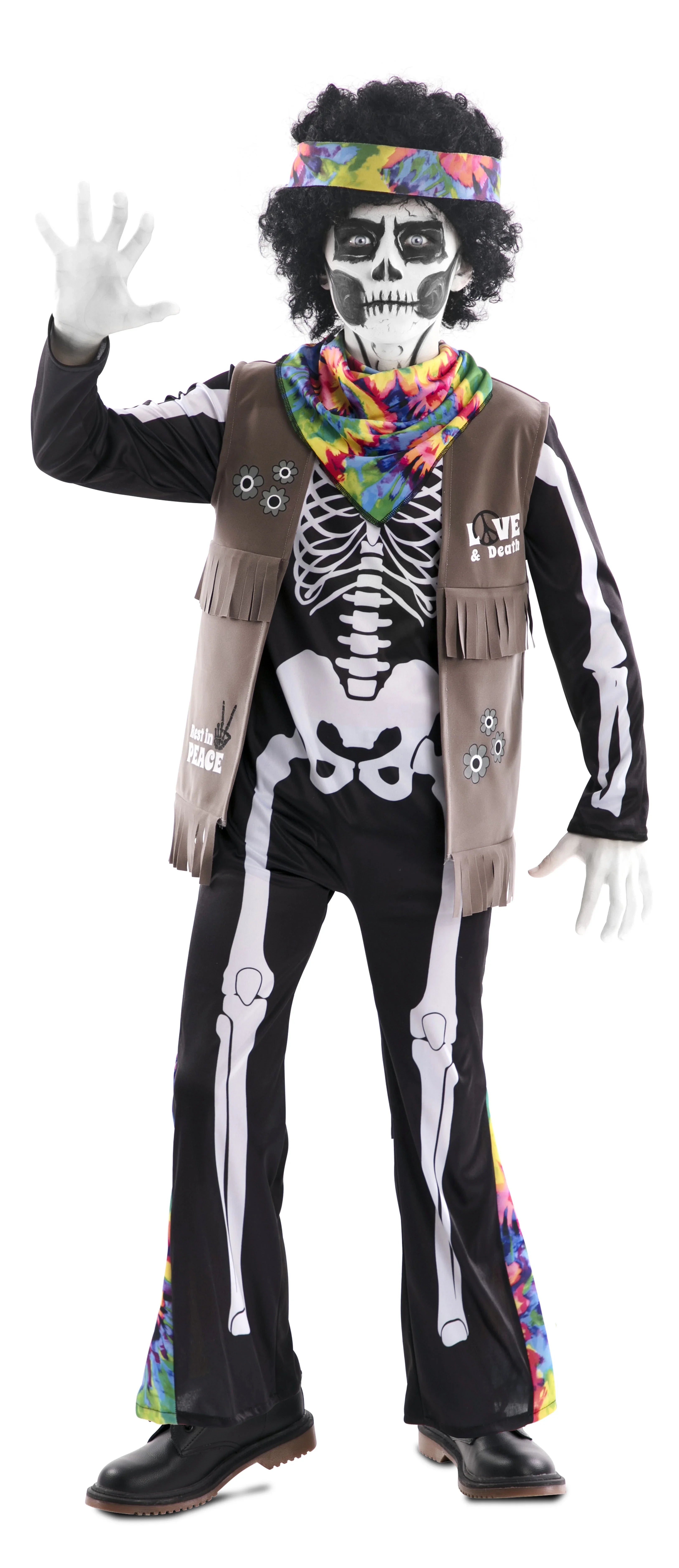 Disfraz de Esqueleto Hippie Infantil Esqueletos EuroCarnavales