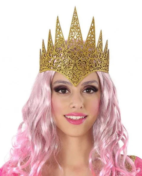 Corona de Reina Dorada con Purpurina Coronas y Tiaras Atosa