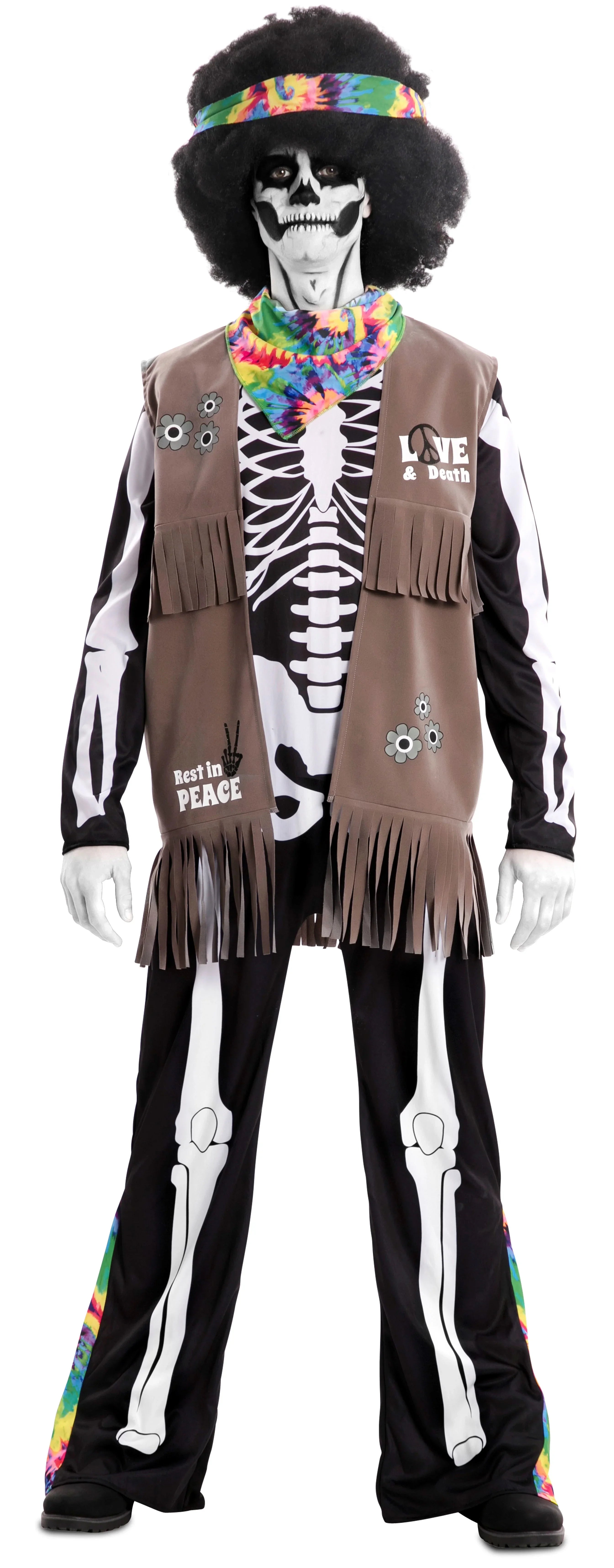 Disfraz de Esqueleto Hippie para Adulto Esqueletos EuroCarnavales