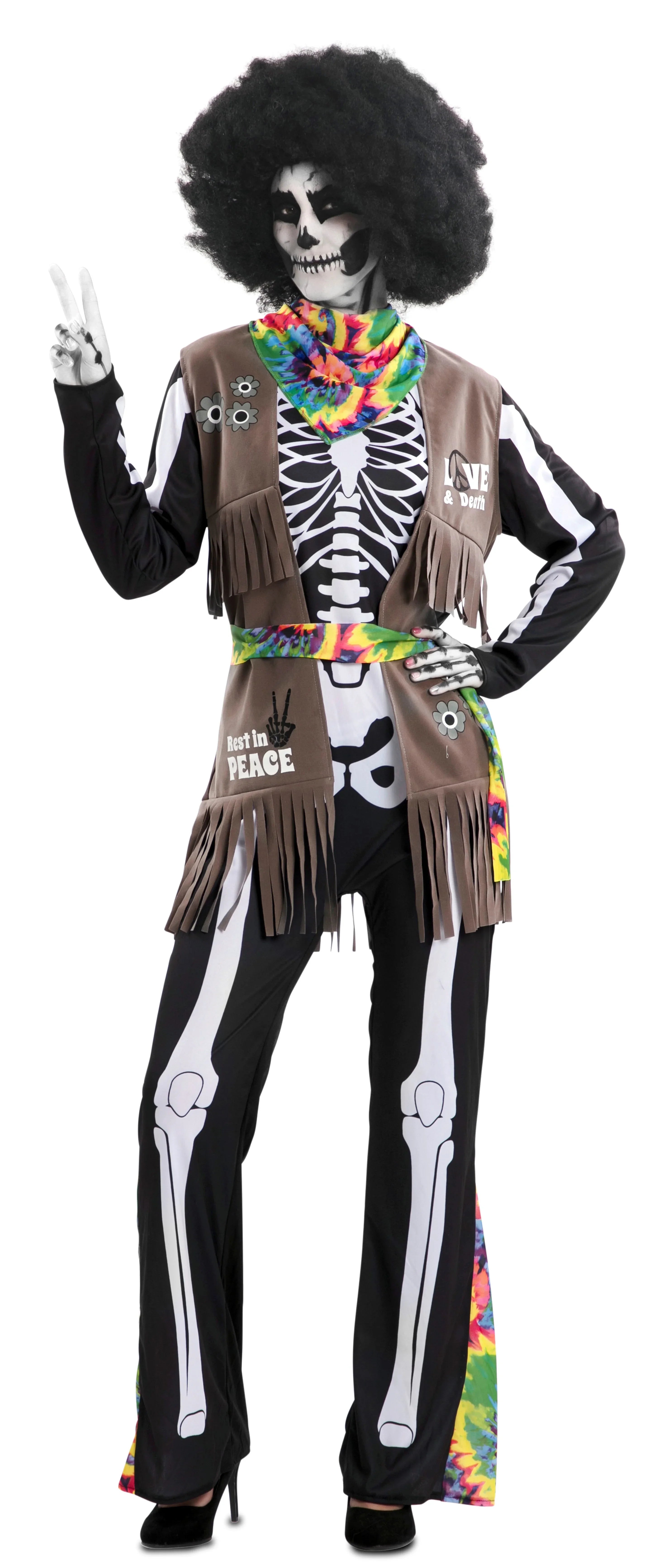 Disfraz de Esqueleto Hippie para Adulto Esqueletos EuroCarnavales