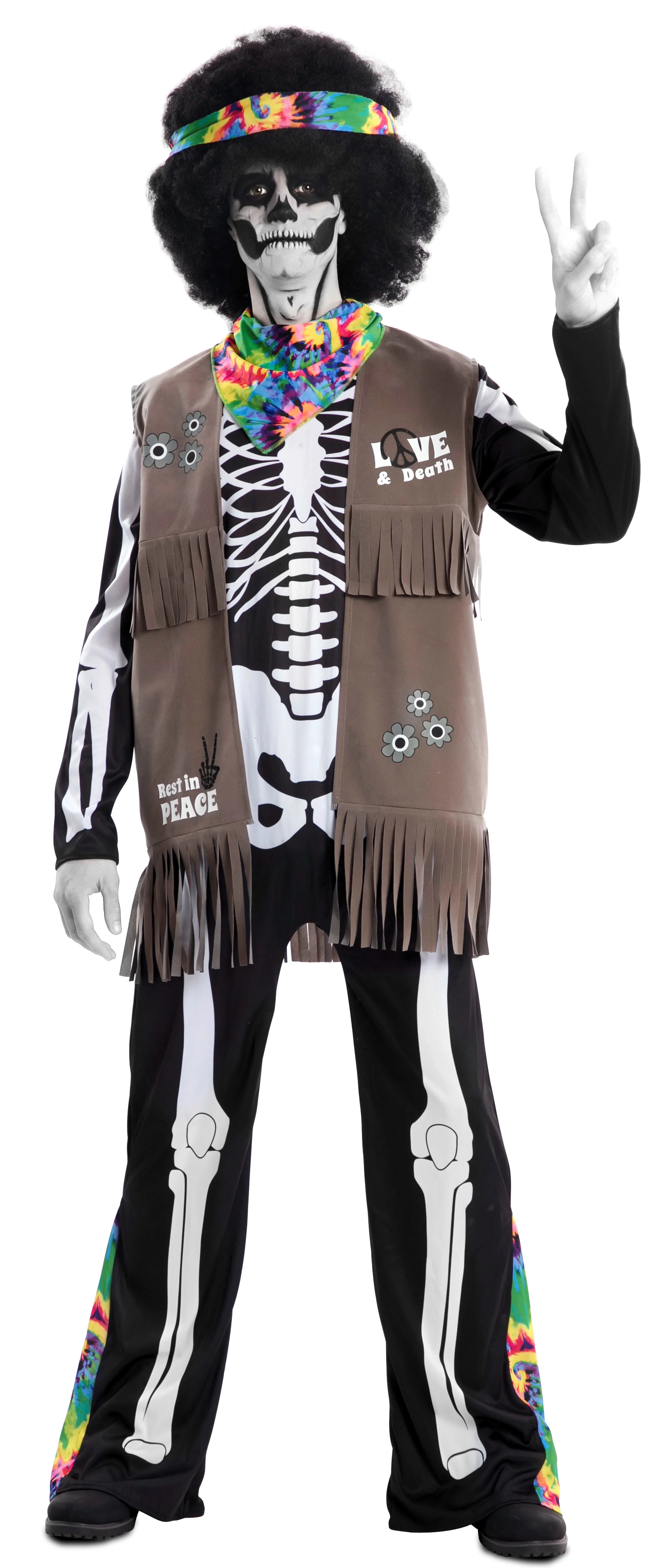 Disfraz de Esqueleto Hippie para Adulto Esqueletos EuroCarnavales