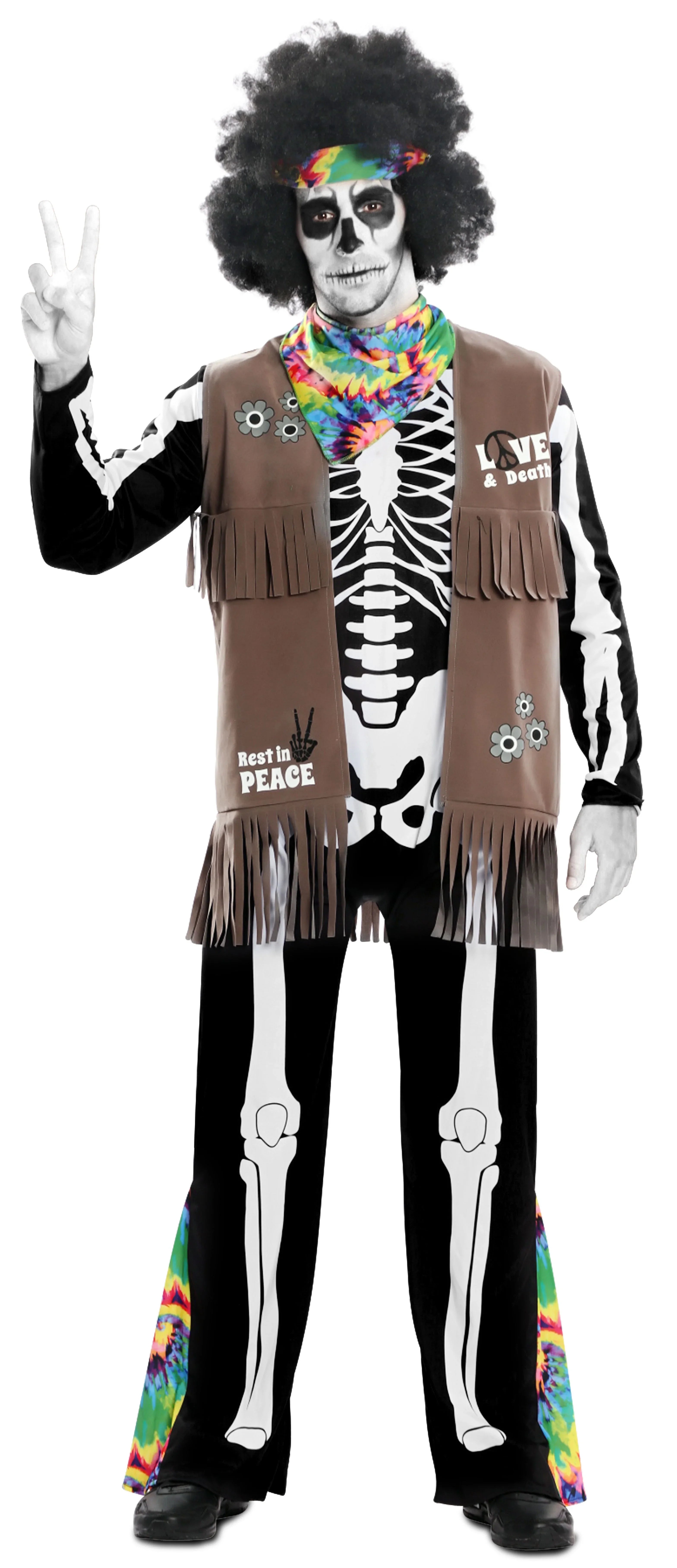 Disfraz de Esqueleto Hippie para Adulto Esqueletos EuroCarnavales
