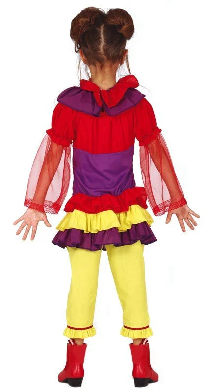 Disfraz de Payasa Asesina Colorida para Niña Pennywise Guirca