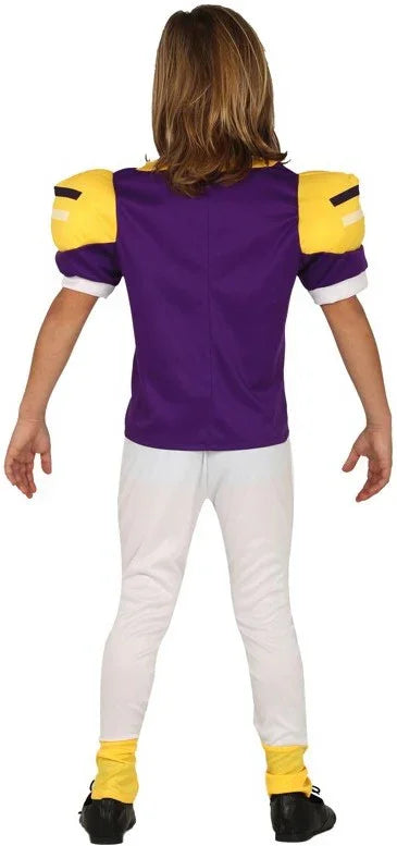Disfraz Quarterback Morado para Niño Jugadores de Rugby Guirca