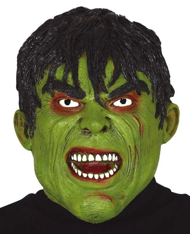 Máscara de Monstruo Verde de Látex Complementos Superhéroes Guirca