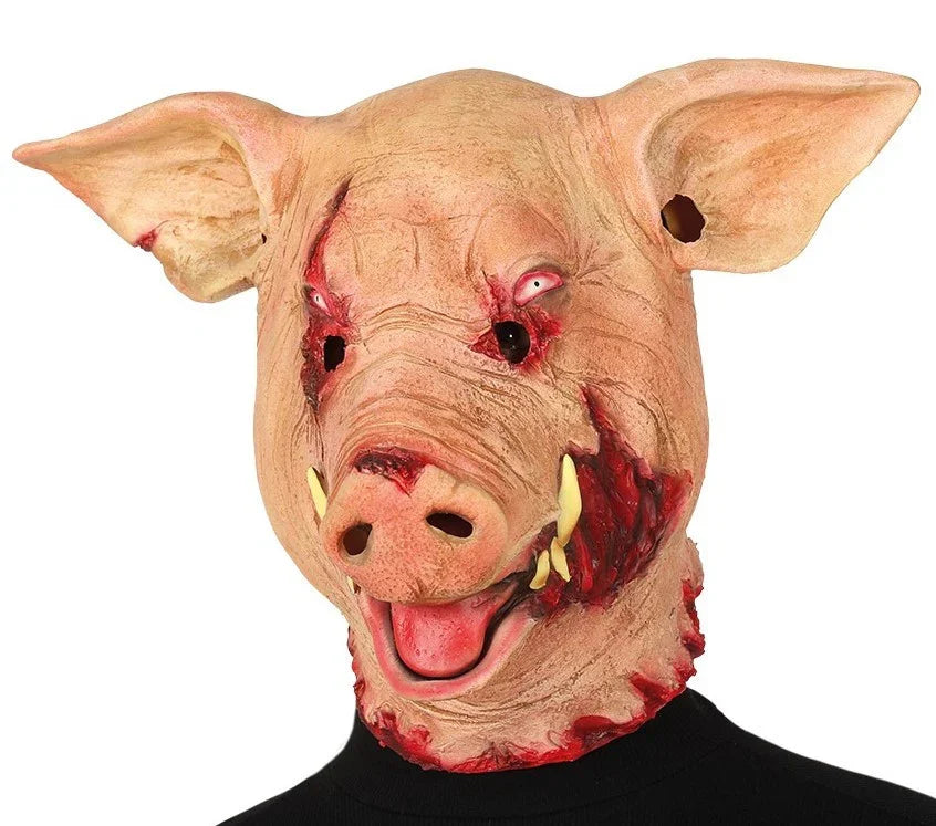 Máscara de Cerdo Sangriento Decapitado de Látex Cerdo Guirca