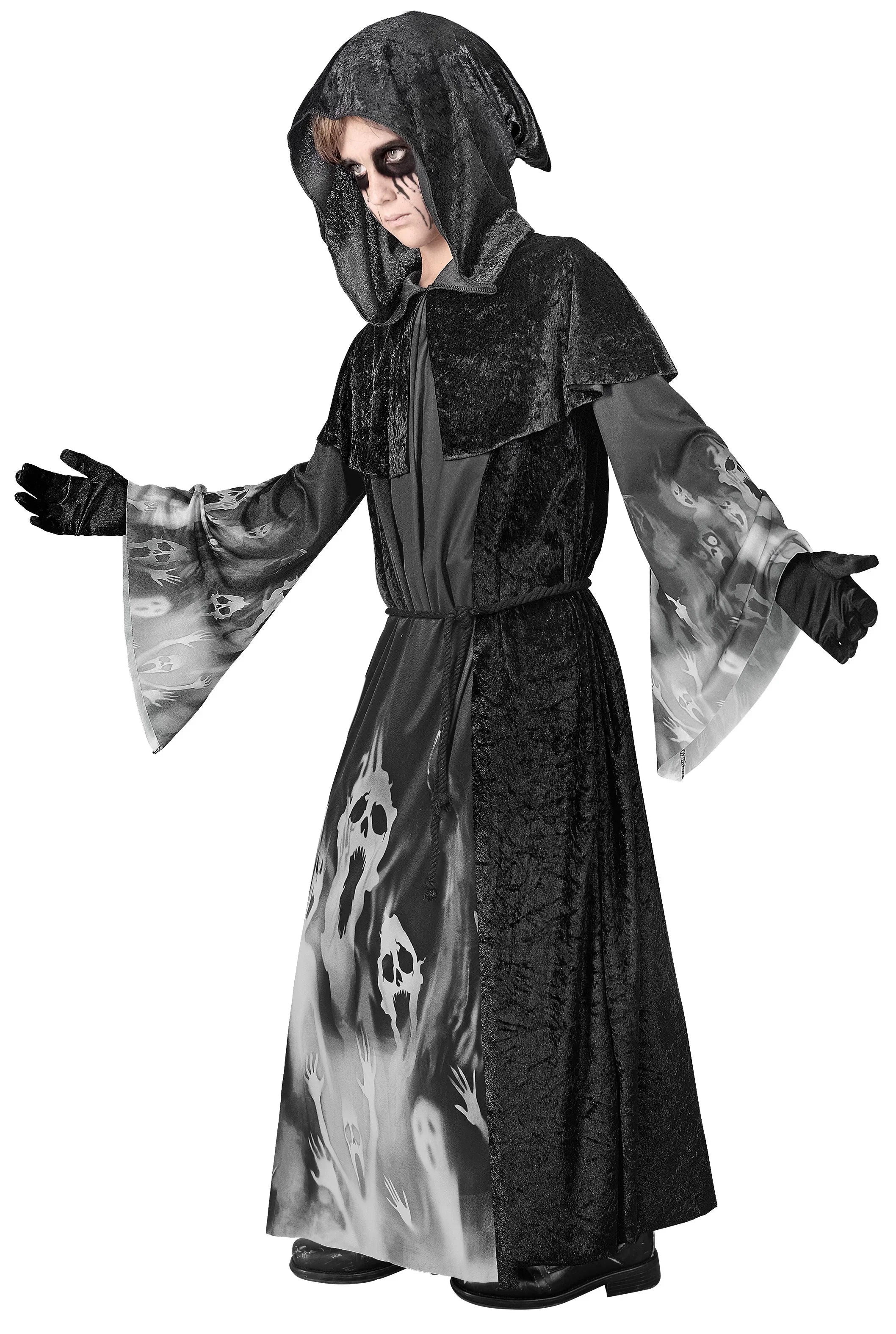 Disfraz de Brujo Nigromante con Capucha para Niño Hechiceras y Brujos Medievales Widmann