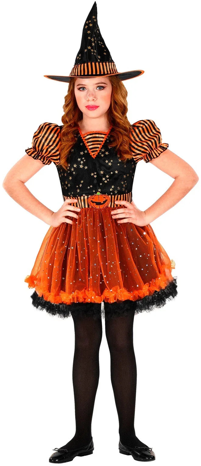 Disfraz de Brujita Naranja para Niña Brujas Widmann