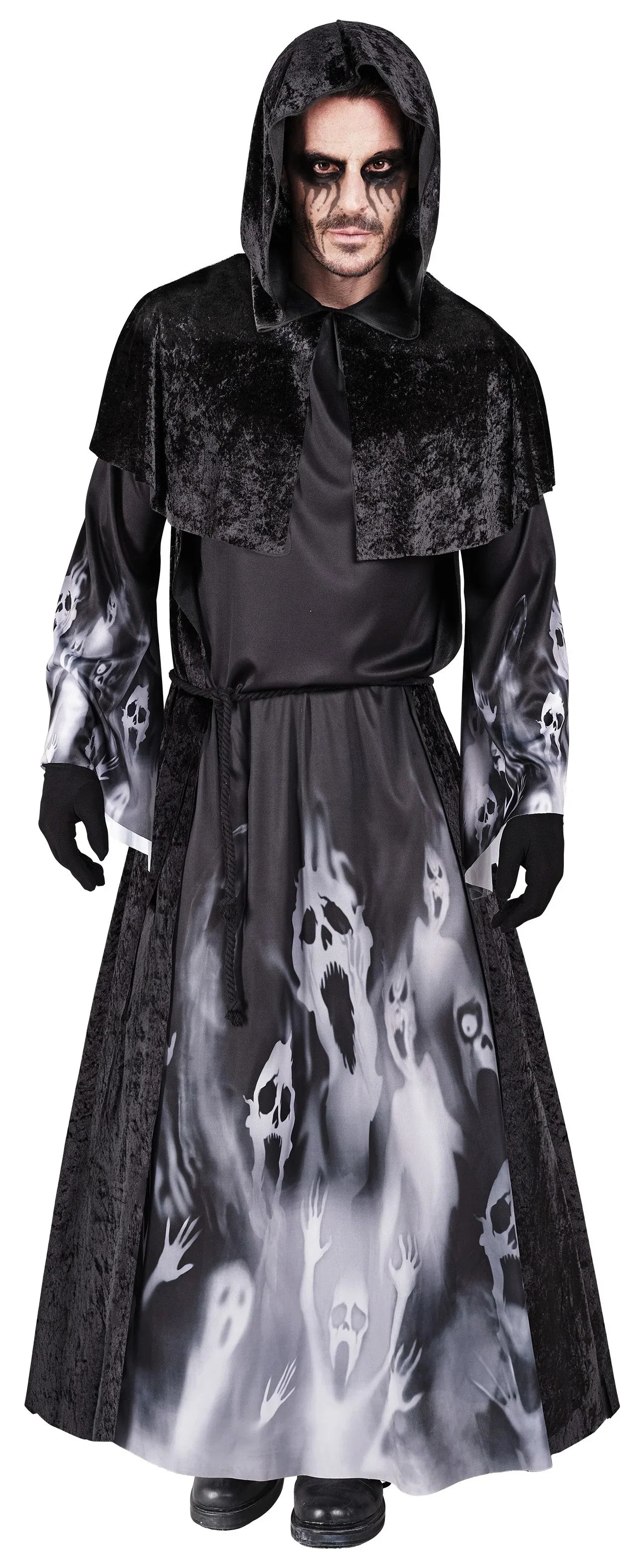 Disfraz de Brujo Nigromante con Capucha para Hombre Hechiceras y Brujos Medievales Widmann