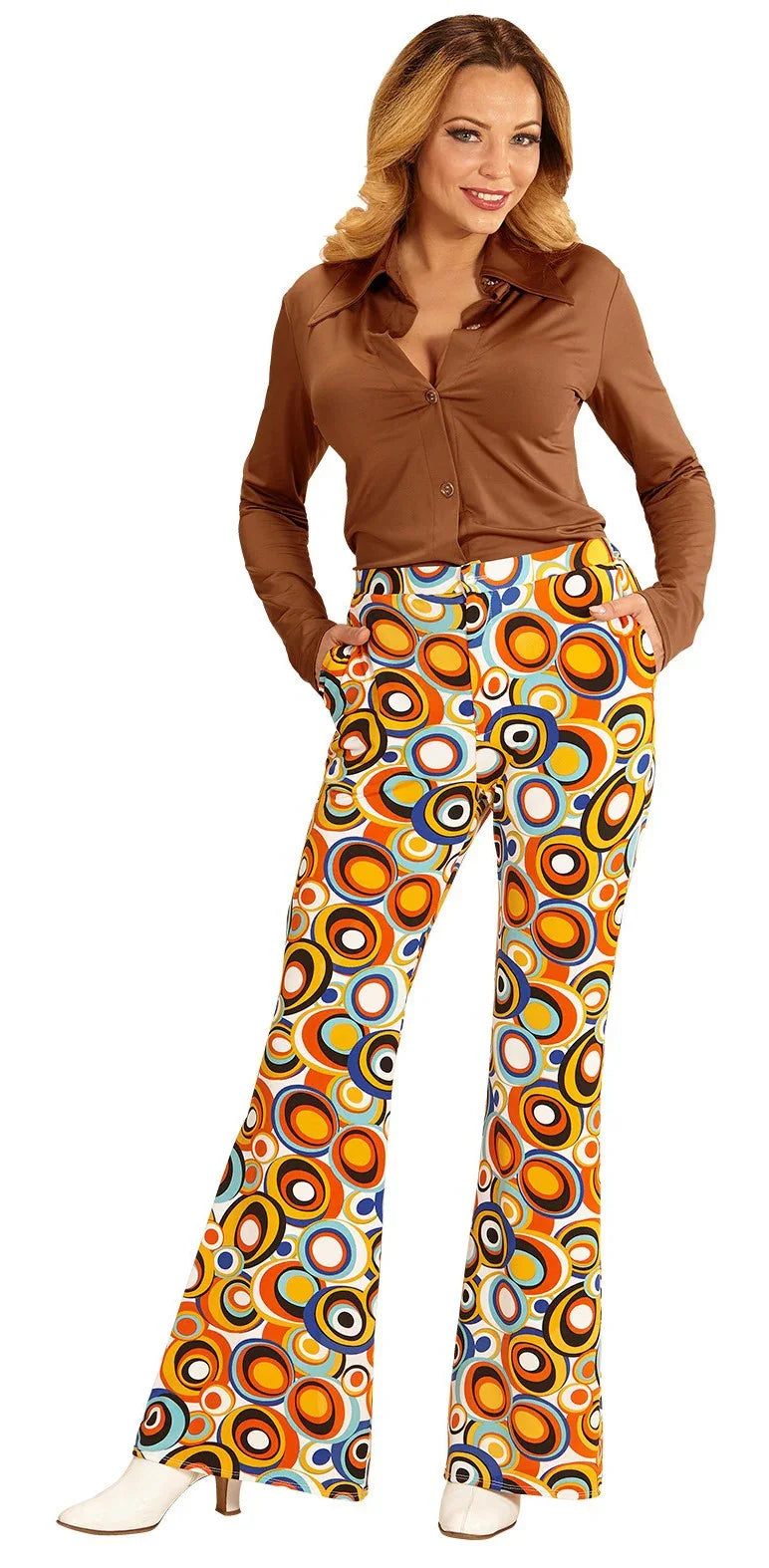 Pantalones de Campana Disco Multicolor para Mujer Disco Widmann