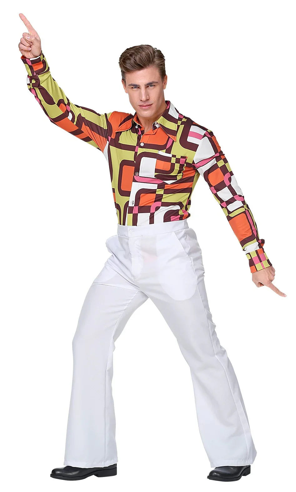 Pantalón de Campana Disco Blanco para Hombre Disco Widmann