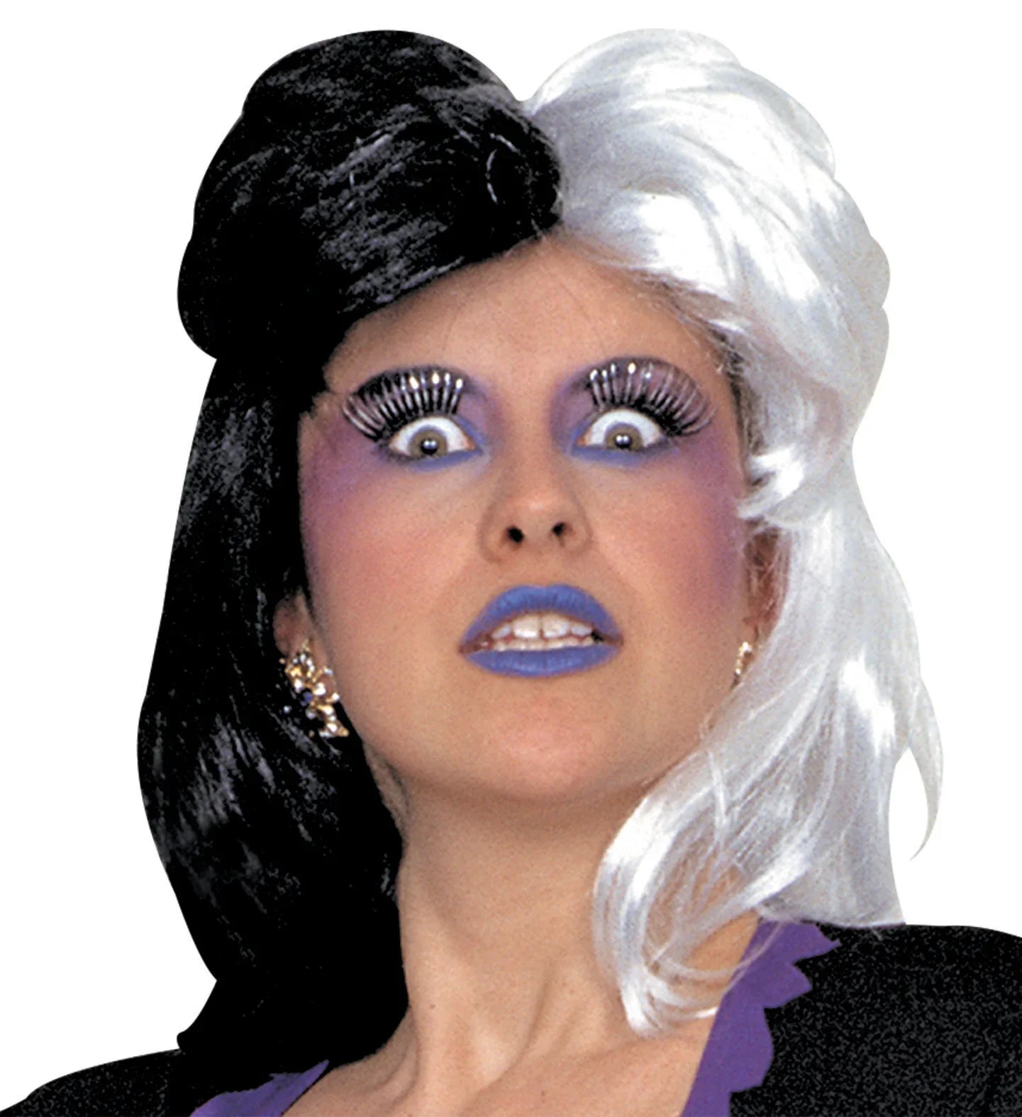 Peluca Blanca y Negra para Halloween COMPLEMENTOS Widmann