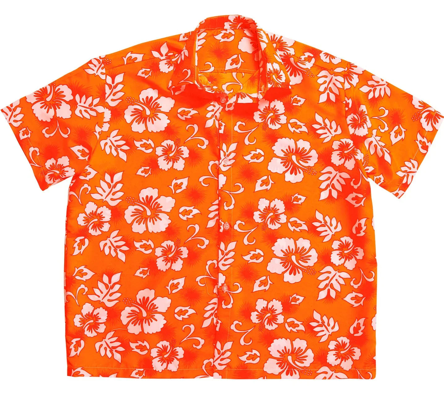 Camisa Hawaiana Naranja con Flores para Hombre Complementos Hawaianos Widmann