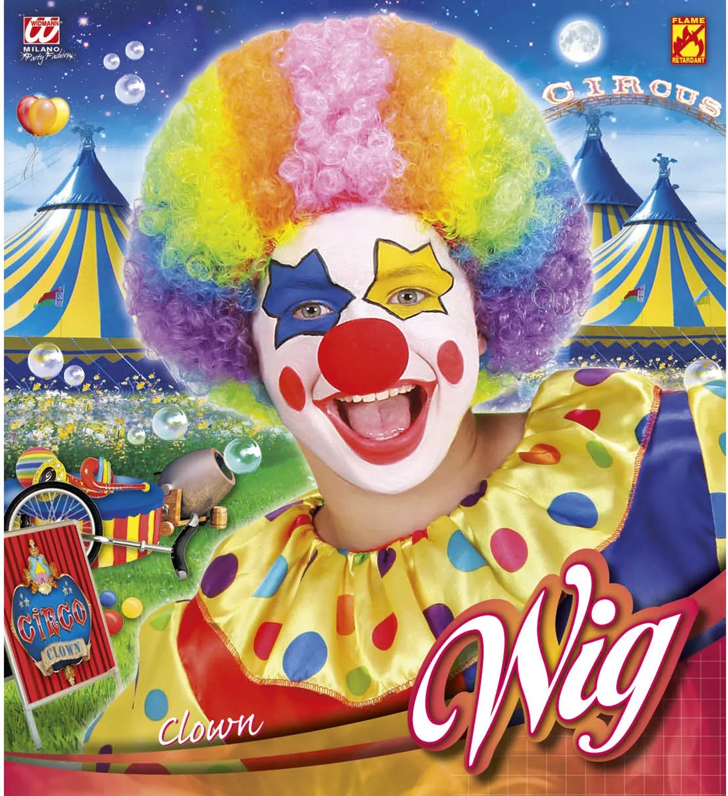 Peluca de Payaso Multicolor Rizosa Infantil Complementos Payasos Widmann