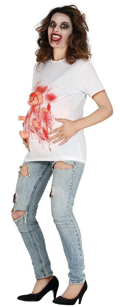 Disfraz Camiseta de Zombi Embarazada para Adulta Zombies Guirca
