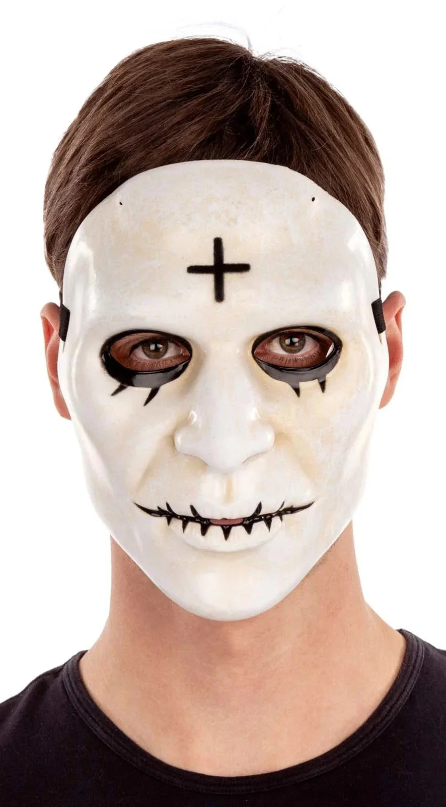 Máscara de La Purga Blanca con Cruz Negra Máscaras de La Purga Viving