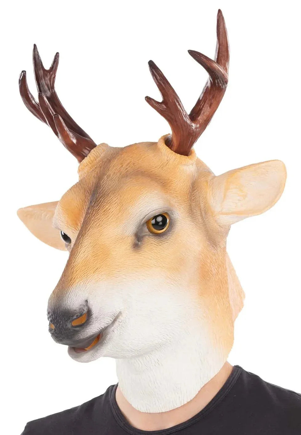 Máscara de Ciervo de Látex con Cuernos Complementos de Animales Viving
