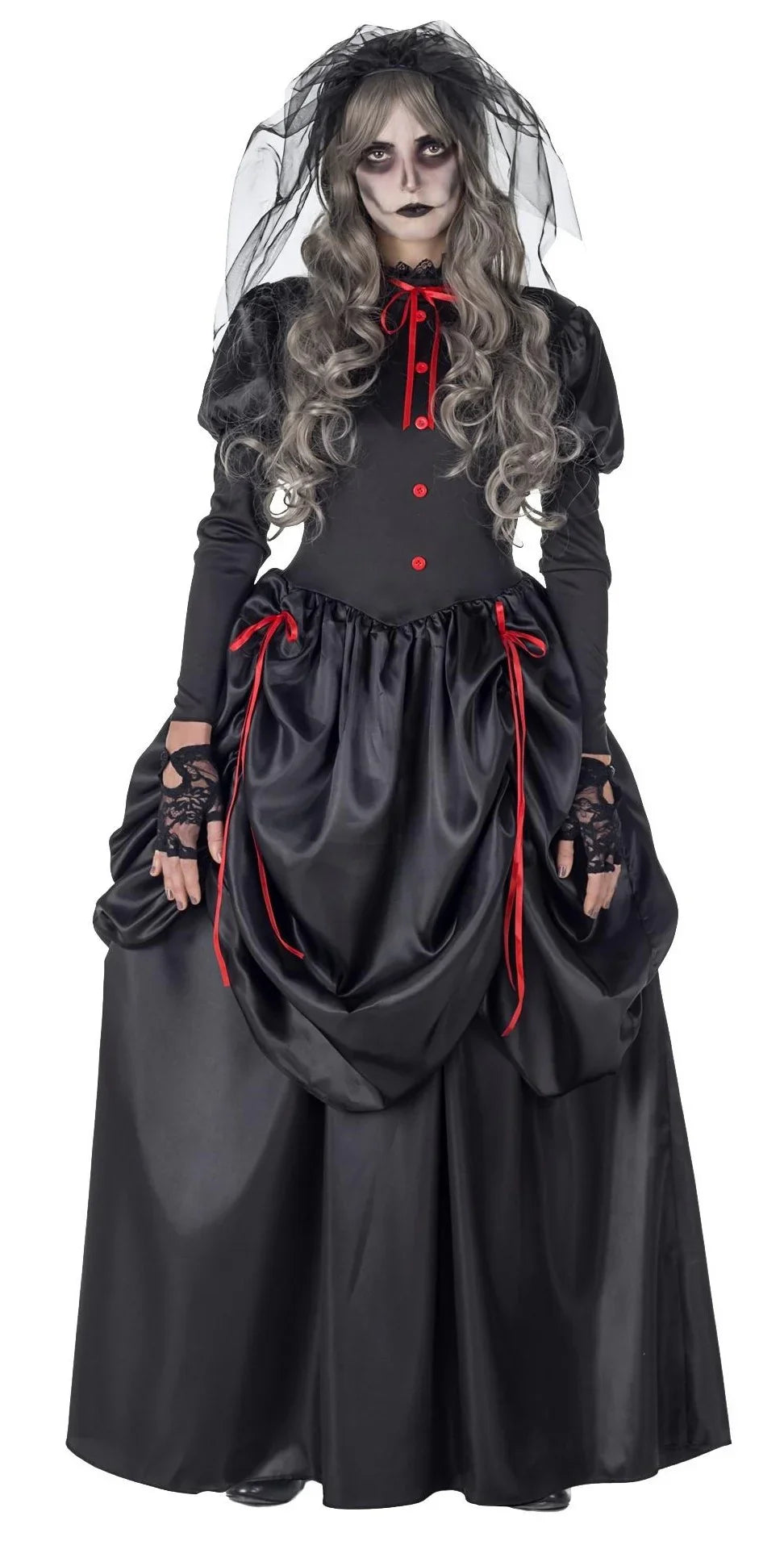 Disfraz de Viuda Negra Siniestra para Mujer Novias Cadáver Kimokawaii