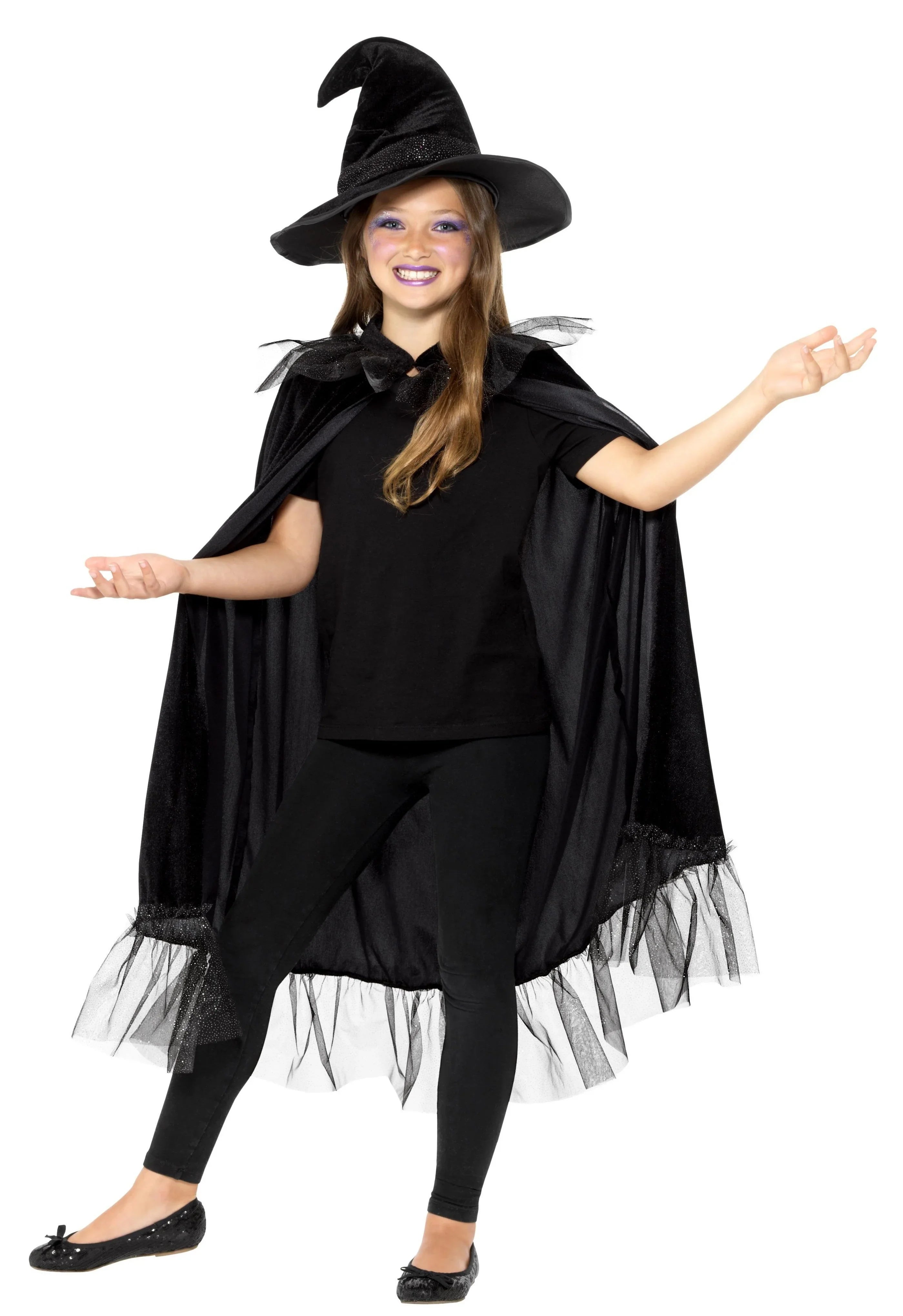 Kit de Bruja Negra Infantil con Gorro y Capa Brujas Smiffys
