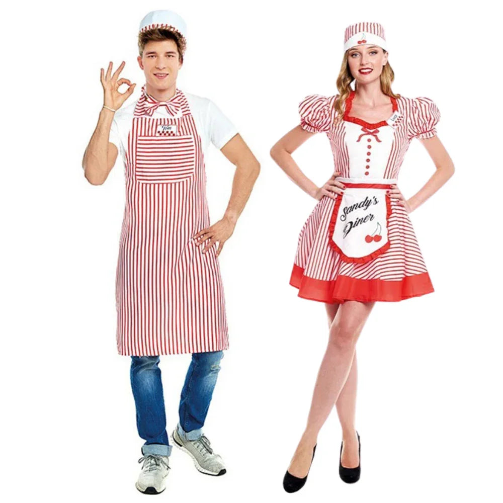 Disfraces en Pareja de Camareros Años 50 Grease y Años 40 - 50 Disfraces Simon
